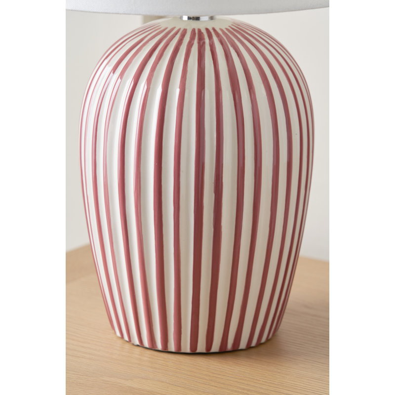 Ceramic Table Lamp, Red/White