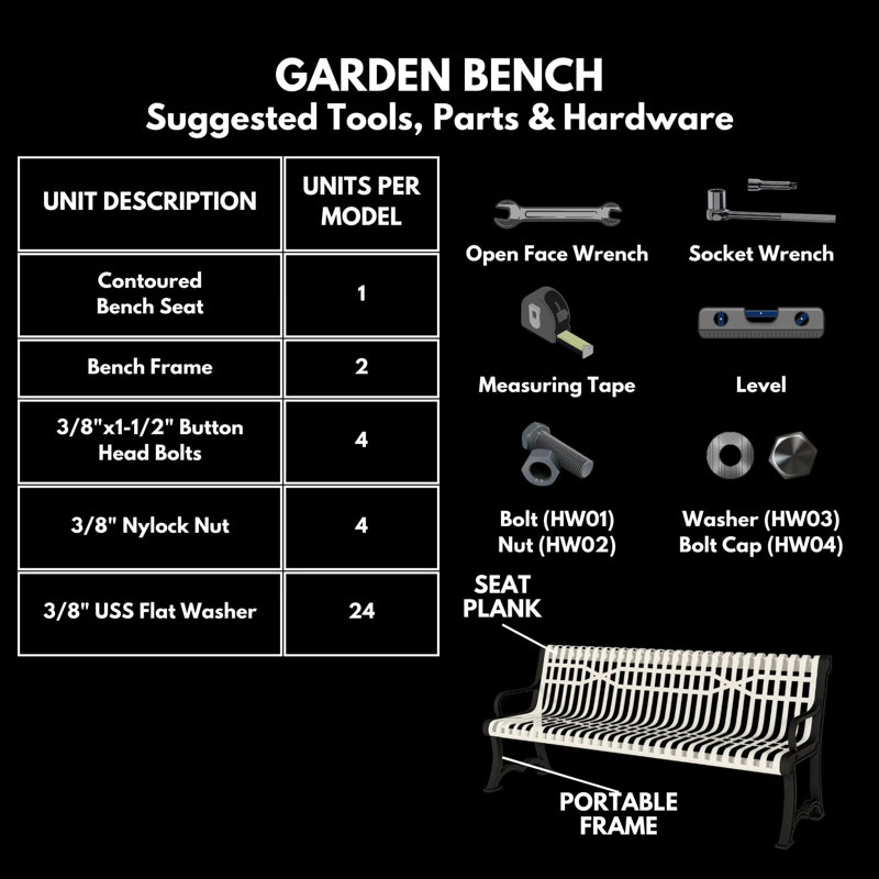 Banc, gris texturé, lattes, 1,83 m, avec dossier, portable, Banc de jardin portatif de 6 pi à lattes, Gris texturé