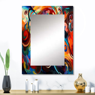 Exploration de la liquidité abstraite jaune III - grand miroir mural à encre liquide, miroir unique moderne, impression d'art en métal
