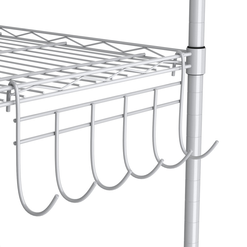 Étagère de rangement en acier à 6 tablettes Hipson, Argent