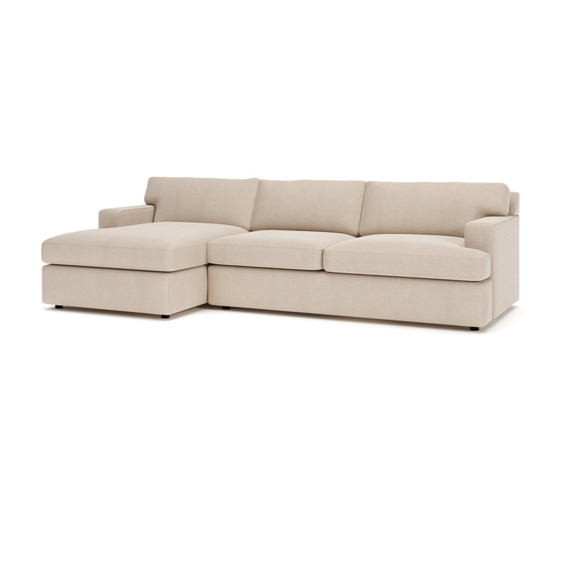 Canapé modulaire 2 pièces Cleo, Orienté à gauche (vu de face), Velours performance plage Bella