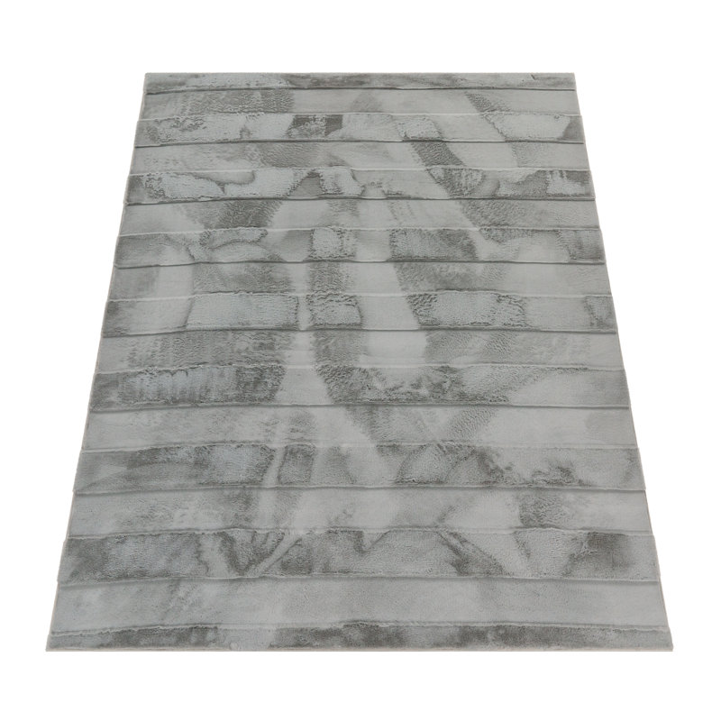 Pranvi Uniform Colour Area Rug, Rectangular 160cm x 220cm, Light Grey