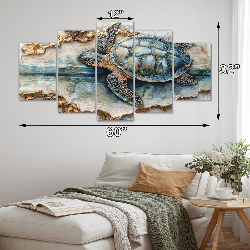 Coddie - Tortue, décoration murale animal - art mural moderne 5 pièces