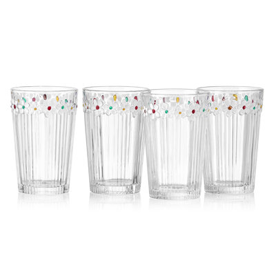 Darbie Angell Painted Daisy Highball Glasses, Set Of 4