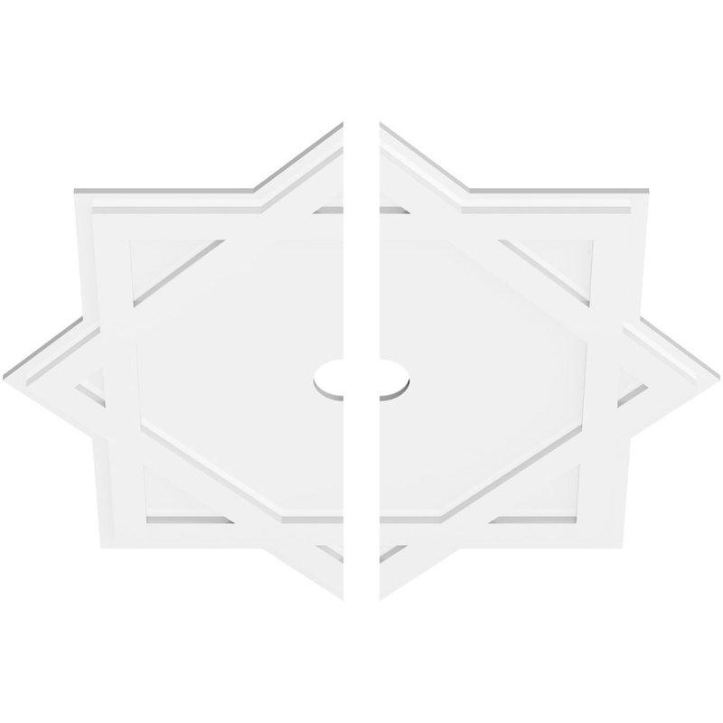 34"OD x 3"ID x 18 3/4"C x 1"P Axel Architectural Grade PVC Contemporary Ceiling Medallion, Two Piece, 1" H x 34" W x 34" D