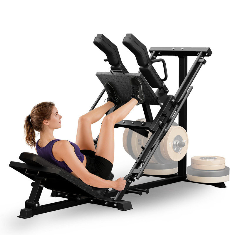 Machine à double usage à double usage pour les jambes, équipement de gymnastique à domicile robuste avec charge de 1200 lb et 4 limiteurs de sécurité