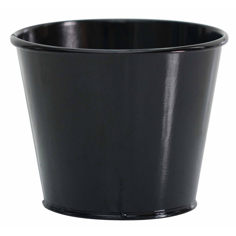 Black Metal Decorative Storage Bucket