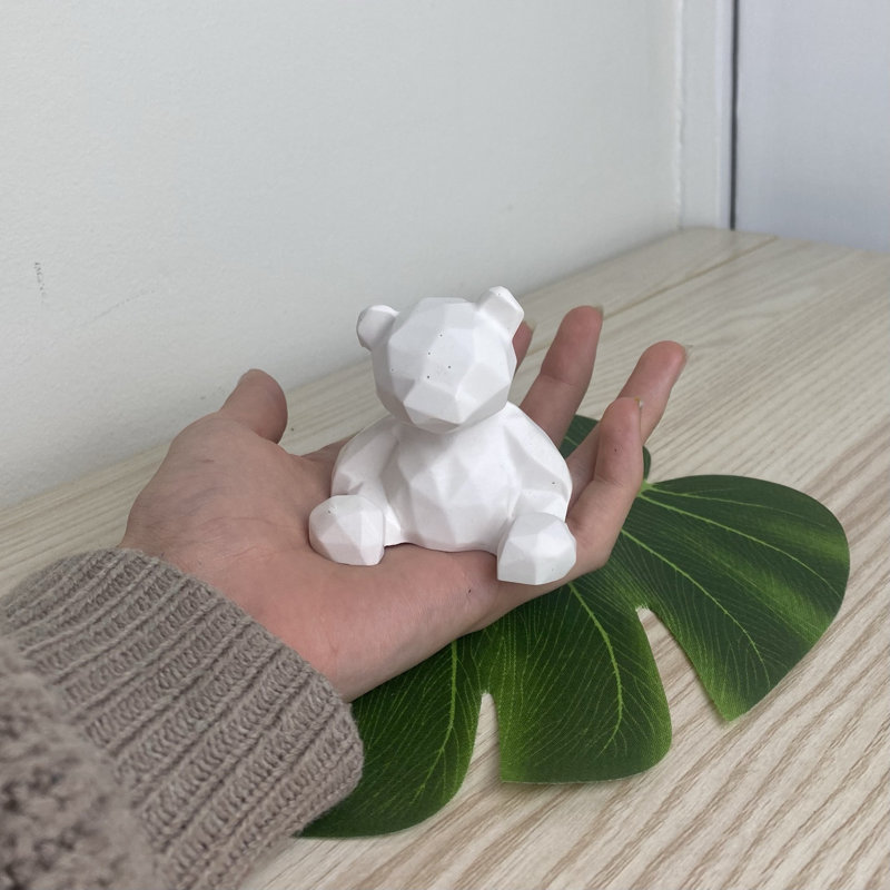 Gidney Mini Bear Ornament Statue, White