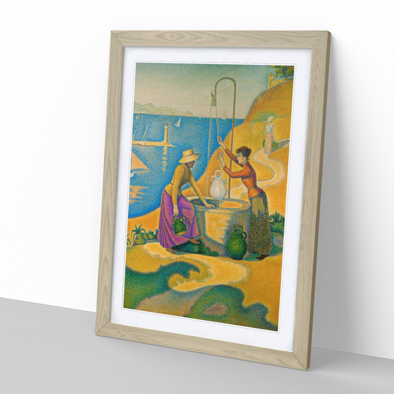 Women at the Well by Paul Signac - Picture Frame Painting, Oak Framed, 36cm H x 27cm W x 2cm D
