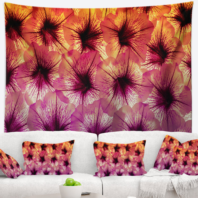 Tapisserie florale à motif floral, H 68 po x l 80 po
