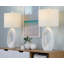 Pearl 29" Polyresin Table Lamp in Matte White Poly, Natural Shell and White Linen Shade - Set of 2