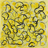 Yellow Squiggly Swirls Painting by Joyce Creiger