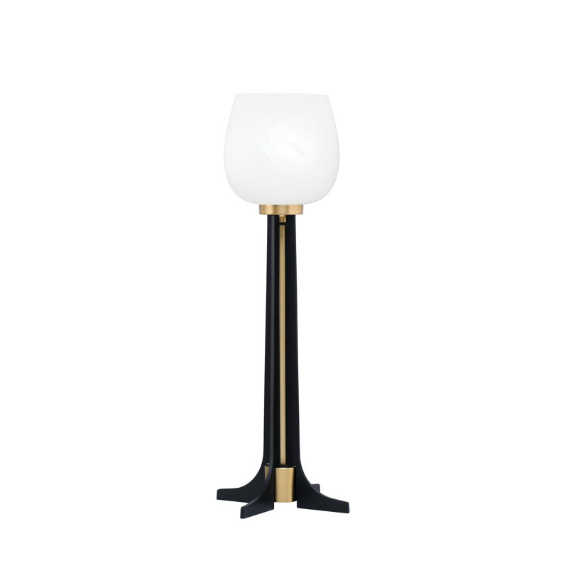 Barnkine Metal Table Lamp, Matte Black/New Age Brass