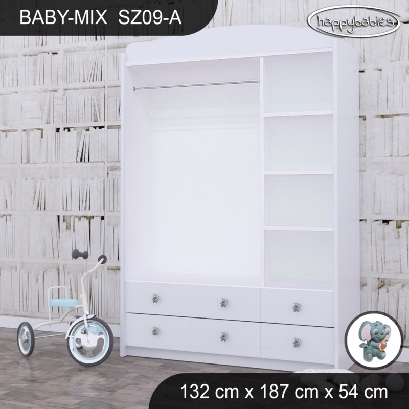 Baby 3 Door Wardrobe, White