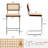 Crumley Natural Rattan 24.8" Cantilever Counter Stool with Cane Rattan Back and Metal Frame-984747892
