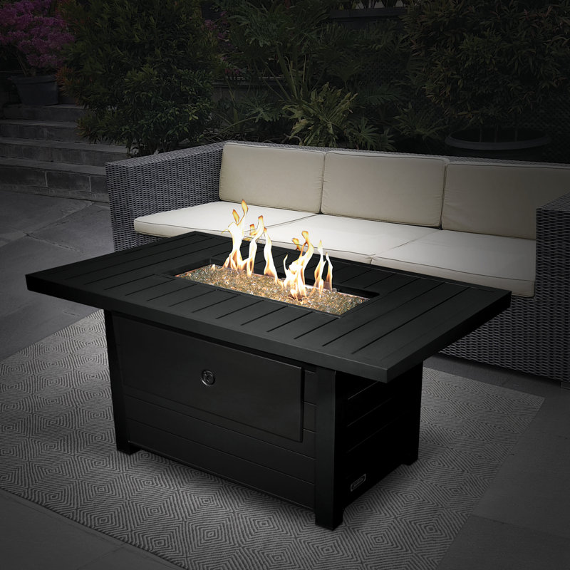 Serenity 50" Black Aluminum Gas Fire Pit Table