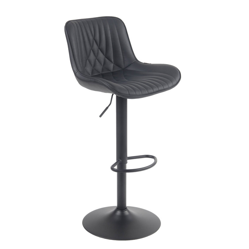 Swivel Bar Stools Modern Leather Upholstered Counter Stools for Kitchen Island, Adjustable Height Stools with Footrest for Home Bar