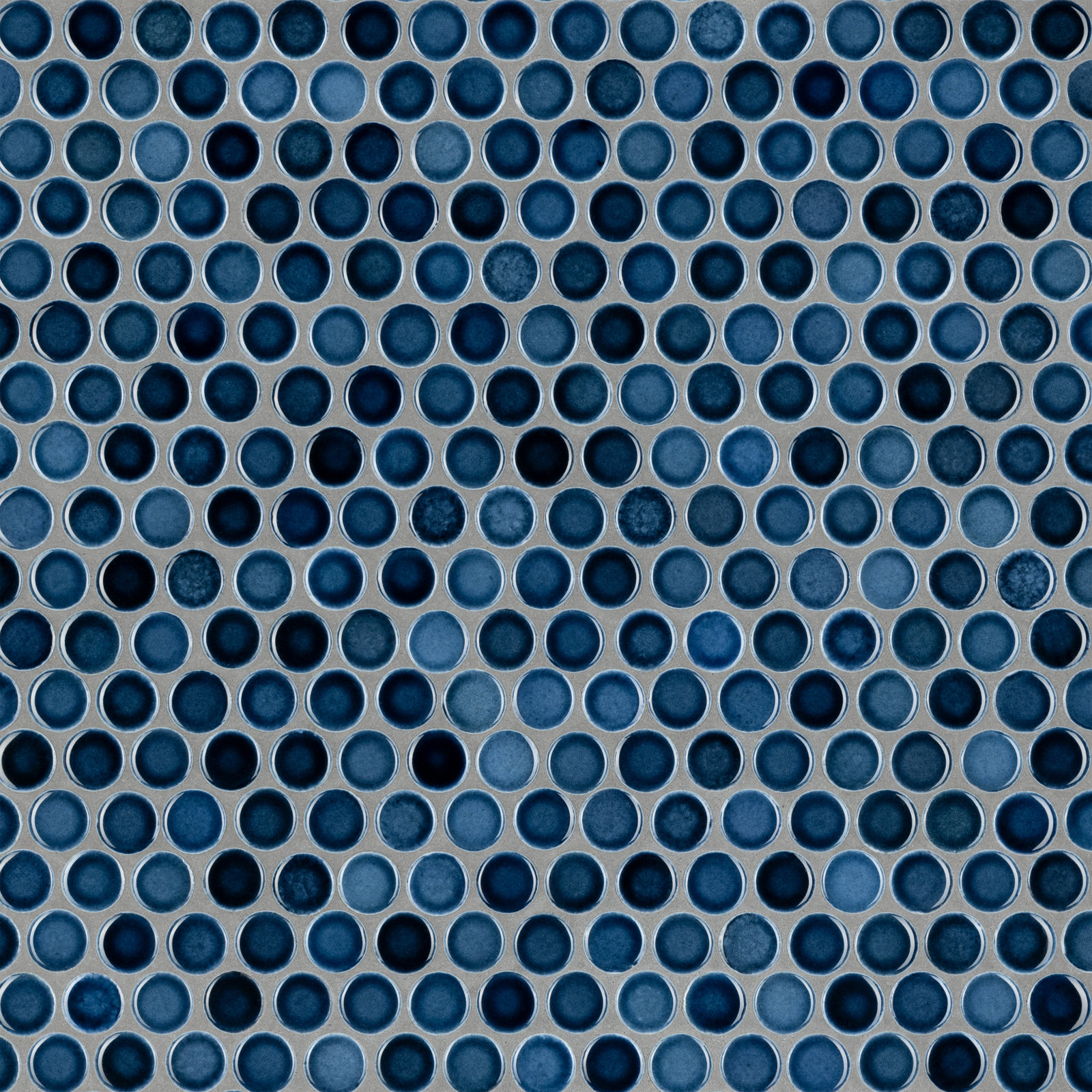 Hudson Penny Round Porcelain Mosaic Tile, Glacier