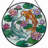Koi Fish Stained Glass Window Panel，12"H-809380194
