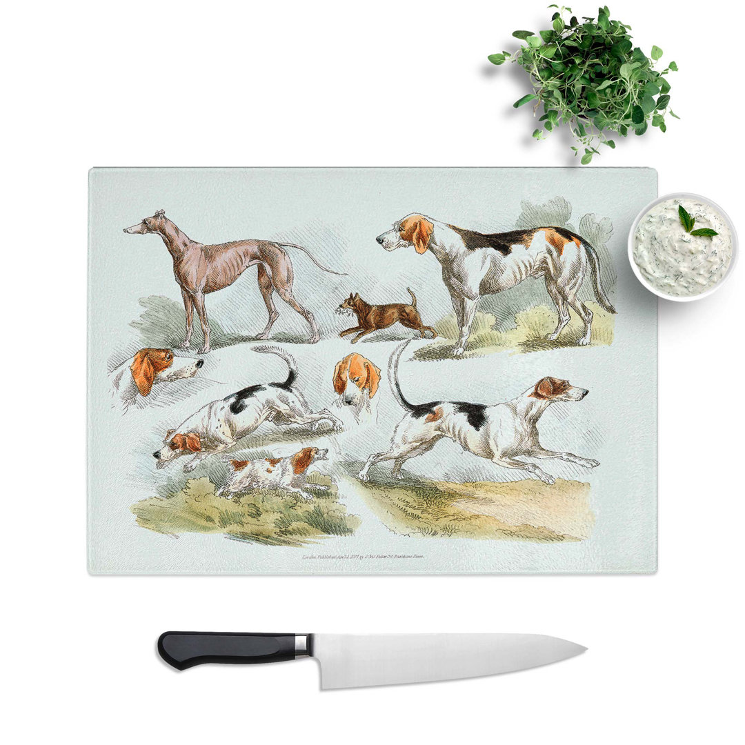 Glass Hunting Dogs by Henry Alken Chopping Board