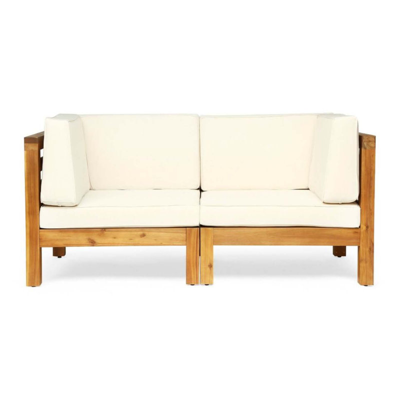 2-piece love seat set, beige, Beige, White
