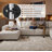 Oversized Modular Leather Sectional Sofa -  Upholstered Couch With 10" Wide Arms, Zipper Backrests, And Mobile Ottomans With Wheels-992218336