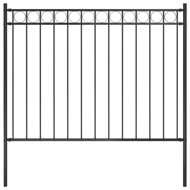 Clôture de jardin en acier vidaXL 5,9 pi x 4,9 pi noir, H 6,6 pi x l 5,6 pi