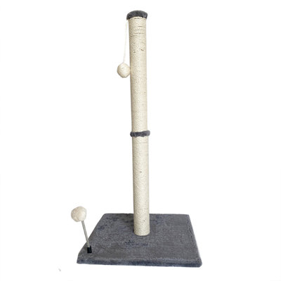 Cat Scratching Post 31.42 In Tall Sisal Rope With Hanging Ball