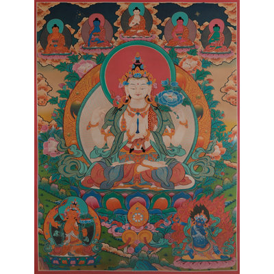 Tibetan Buddhist Deity - Chenrezig (Brocadeless Thangka)