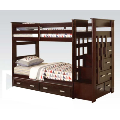 Agatie Kids Twin Over Twin Bunk Bed with Drawers