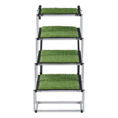 Escalier pour chien de voiture, rampe pliable extra large à 4 marches pour grands chiens avec surface antidérapante, support jusqu'à 90 kg, escalier portatif et léger pour animaux de compagnie, utilisable en voiture, VUS, camion, lit haut, canapé