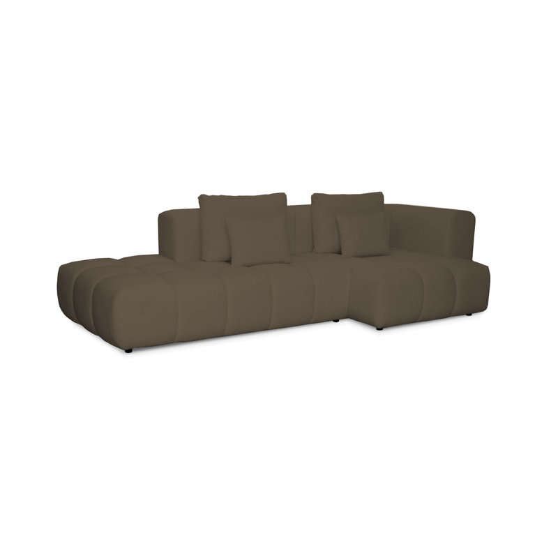 4 Seater Sofa & Chaise, Brown, Right Hand Facing