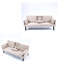 Canapé-lit 70 po en lin et coton convertible avec porte-gobelets et poches de rangement latérales, beige-7928605