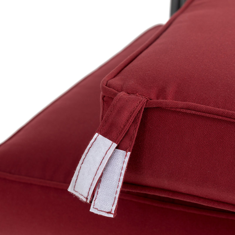 Banc d'extérieur en métal avec coussins Bindman, Rouge
