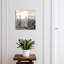 Key cabinet for home, Opens to the left, 30x30x5, Black, Panorama of the city in the warm colors of the sky, 