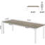 Bureau d'ordinateur extra long 78,7 po pour 2 personnes, double poste de travail pour le bureau à domicile, bureau collaboratif moderne avec pieds en acier robuste, finition chêne et blanc