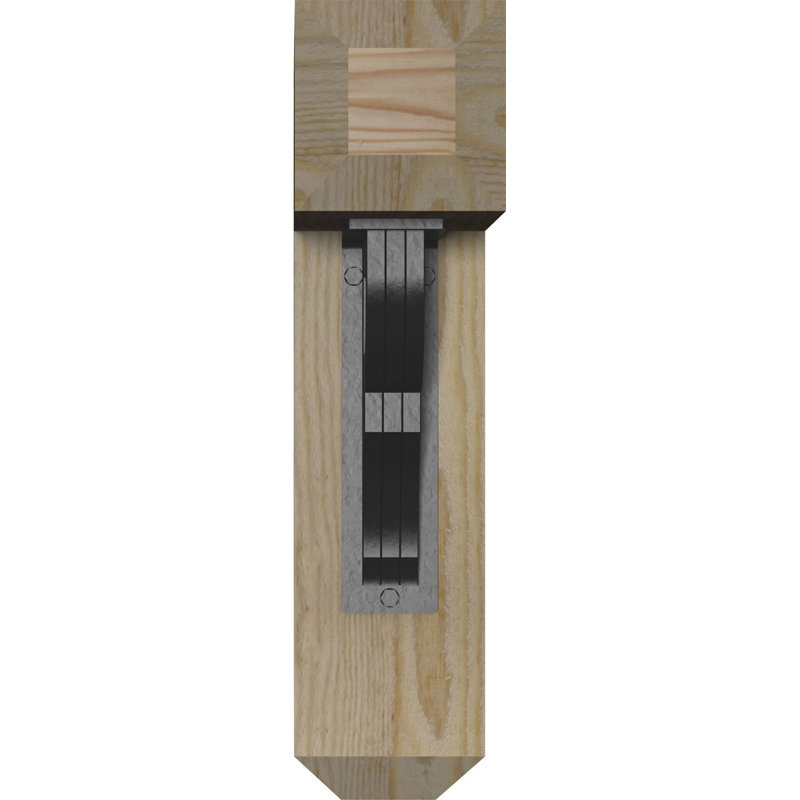 Support triple Ironcrest de 4 po Bradford, H 16 po x P 13 1/2 po, Sapin Douglas (l 4 po x P 4 po)