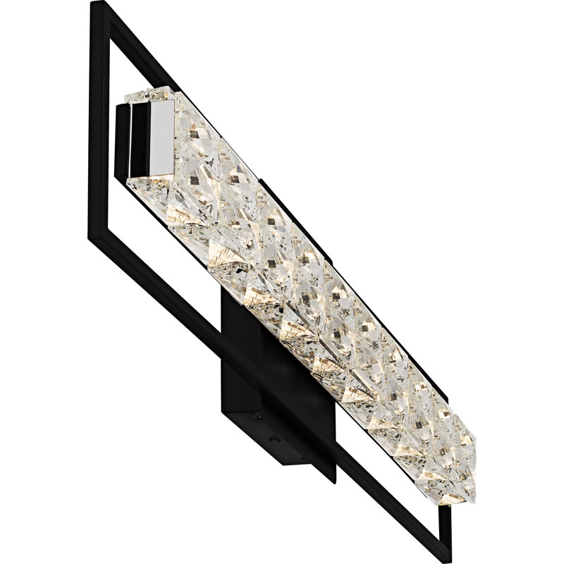 Luminaire de salle de bain à DEL intégré Jadai avec interrupteur CCT, Noir mat