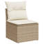 Ensemble de canapé de jardin Vidaxl beige et blanc crème