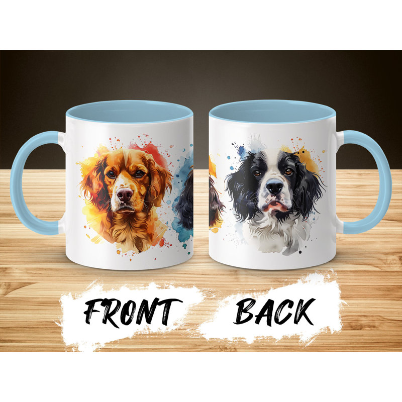 Cavalier King Charles Spaniel Art 11oz Coffee Mug, 2, Light Blue