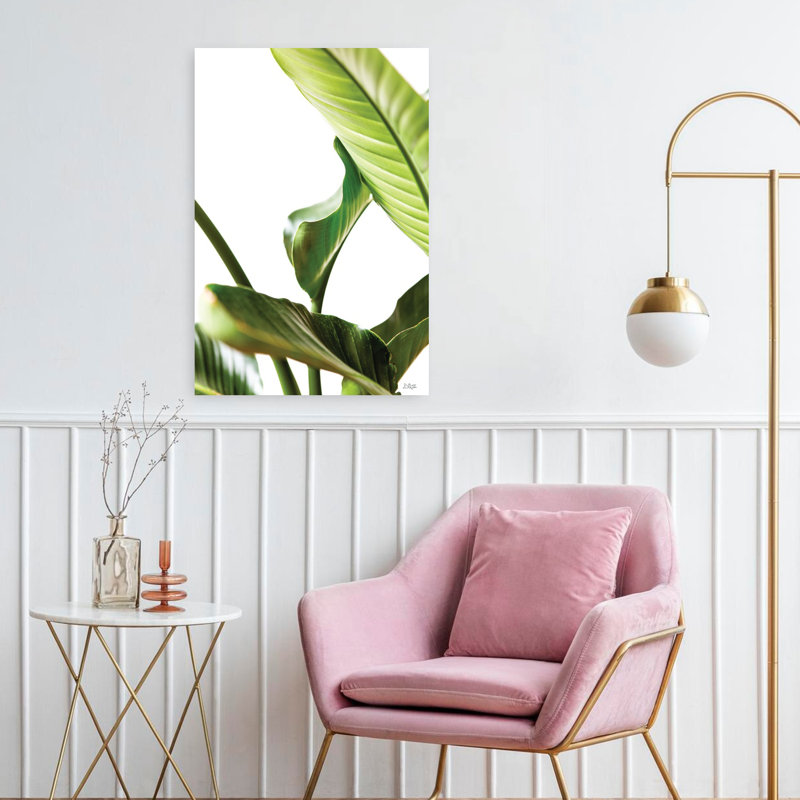 Plante, feuilles, plante abstraite, art tropical, H 24 po x l 16 po