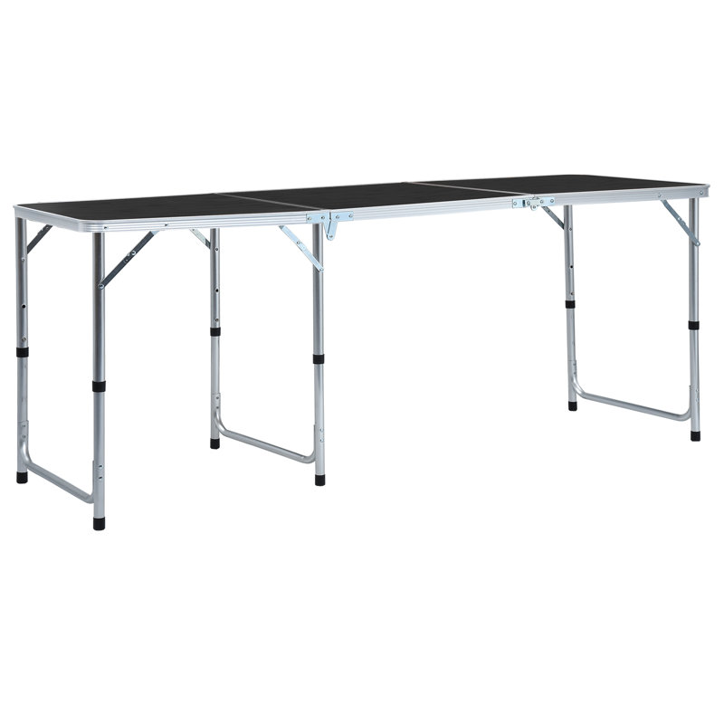 Glenwood Rectangular Fold-in-Half Adjustable Folding Table, 70cm H x 180cm W x 60cm D