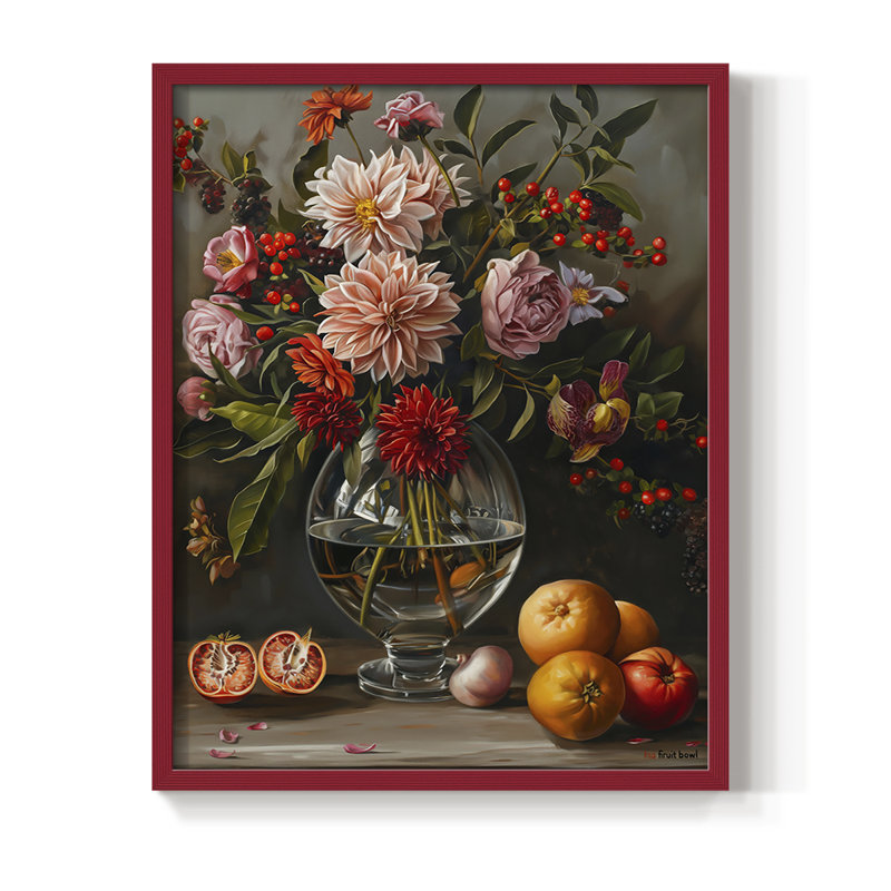 Reproduction encadrée FLORAL Series DCCXLI - bois massif