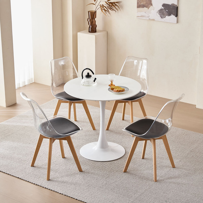 Huron Solid Wood Dining Chair, Black, 6