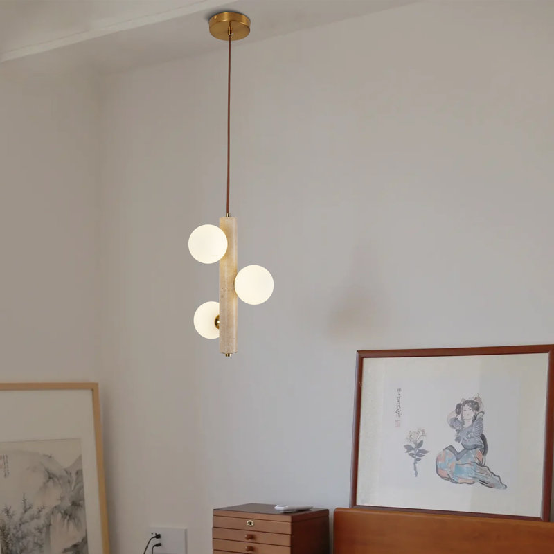 Luminaire suspendu moderne en pierre 3 lumières