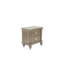 Table de chevet de finition argentée 2 pour chambre à coucher - Armoire de chevet classique de luxe avec rangement contemporain 2 fonctions