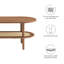 Modway Torus Oval Coffee Table with Rattan Shelf-90623430