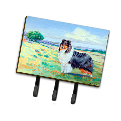 Porte-laisse collie et crochet à clé