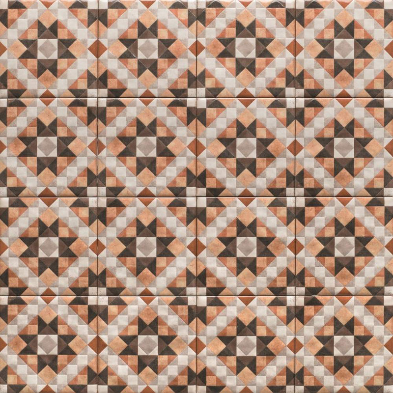 Carreau de porcelaine pour plancher et mur à motif géométrique Merida Flor 6 "x 6", Coucher de soleil