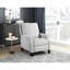 Confortable fauteuil inclinable à dossier poussoir gris, revêtement en chenille gris, fauteuil de salon 1 pièce en gris, structure en bois massif et contreplaqué